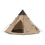 Guide Gear 10' x 10' Teepee Tent for Adults Outdoor Camping, 2-Person, Instant Easy Set-Up Waterproof 4-Season Tents for Backpacking, Hiking