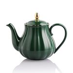 Sweejar Home Royal Teapot, Ceramic Tea Pot with Removable Stainless Steel Infuser, Blooming & Loose Leaf Teapot - (3-4cups) 800 ml (Jade)