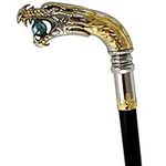 Silver Plated Dragon Head Cane Walking Stick