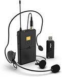 Wireless Microphones for Computer,FIFINE USB Wireless Microphone System for PC and Mac,Headset UHF Wireless System with USB Receiver,Transmitter,Headset and Clip Lavalier Lapel Mic-K031B