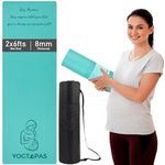 YOGTAPAS EVA +TPE Prenatal Yoga Mat for Pregnant Women 8mm Thick Anti-Skid, Water/Dirt Proof, Lightweight Exercise Mat Home Exercise Fitness | Textured Surface | Color - Army Green | 2x6ft Size