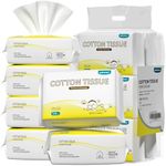 Winner Baby Cotton Tissue, Soft Baby Dry Wipe, Wet and Dry Use, Made of Pure Cotton, 600 Count Unscented Disposable Facial Cotton Tissues for Baby Sensitive Skin