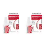 BetterYou Vitamin D3 K2 Oral Spray, Fast Acting Vitamin D 3000 IU + Vitamin K2 (MK7) Supplement, Supports Bones, Teeth, Immune System & Blood Clotting, 1-Month Supply, Natural Peppermint Flavour