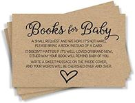 All Ewired Up 50 Gender Neutral Kraft Baby Shower Book Insert Request Cards (50-Cards)