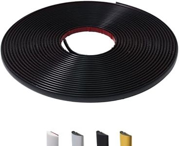 JSIWOTH Peel and Stick Trim Molding, 52.5 Ft D-Shape Baseboard Trim Flexible for Walls, Edges & Borders, Window & Door Frames, Backsplash, Matte Black Waterproof and Self Adhesive Trim