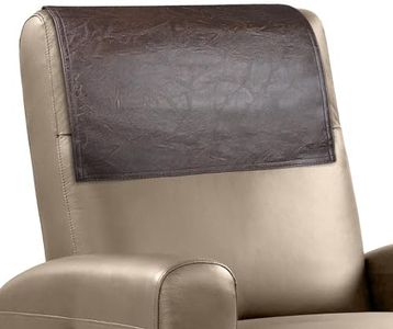 NZDWZDN Recliner Headrest Protector Faux Leather Headrest Cover for Recliner Chair Couch Headrest Cover for Furniture Sofa Protector Chair Arm Covers for Home Office 17 x 27In(Chocolate Brown)