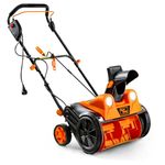 Superhandy Electric Snow Thrower Walk-Behind Blower, 18-Inch Corded Snow Blower with LED Lights — 120V 15A Powerful Snow Removal for Driveways, Sidewalks & Yards, Lightweight & Easy Use for Homeowners