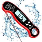 DOQAUS Instant Read Meat Thermometer, IP67 Waterproof Food Thermometer for Cooking with Folding Probe Backlit Calibration, Temperature Probe for Turkey BBQ Grill Candy