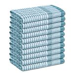 A & B TRADERS Wonderdry Tea Towels Kitchen Pack of 10, Cotton Absorbent Long Lasting Catering Cloths (Green)