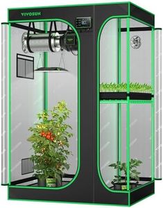 VIVOSUN D325 2-in-1 3x2 Grow Tent, 36"x24"x53" High Reflective Mylar with Multi-Chamber and Floor Tray for Hydroponic Indoor Plant