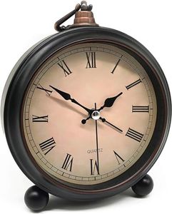 Azyh Sveglia retrò con luce notturna, Old Fashion comodino, sveglia a batteria, vintage, forte sveglia per camera da letto, senza ticchettio, snooze, facile da installare, orologio in metallo, regalo