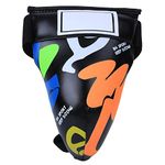BN FIGHT Graffiti, Groin Guard Protective Youth Groin Protector Children Jockstrap Kids Child Gear for Boxing Sanda Taekwondo Trainingblack (Black)