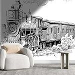 Textured Wall Paper Steam Engine Wallpapers Wall Decor Wallpaper for Bedroom Protects Surface (W)78.7"X(H)59"