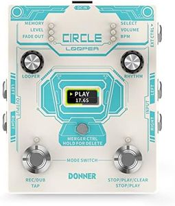 Donner Circle Looper Pedal, Stereo Guitar Looper Pedal, 40 Slots 160 mins Loop Pedal with Drum Machine 100 Drum Grooves, Tap Tempo, Fade Out