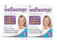 WELLWOMAN Multivitamin Capsules For Women With Evening Primrose Oil, Immunity, Helps Reduce Pms, Pcos Symptoms | Vegetarian 30 Capsules ( Pack Of 2)