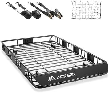 64" x 39" x 5" Roof Rack Cargo Basket with Extension, Net & Tie Down Straps