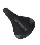 OXYGEN Bicycle Seat Memory Foam Cycle Seat for Mountain Bike MTB Road City Cycles Ergonomic Shock Absorbing Cushion Replacement Saddle Waterproof Ranger Cycle Seat for Men Women Adult Black 260x180mm