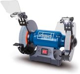 Scheppach SM200L Double Bench Grinder | Knife, Chisel, Scissor, Garden Secateur Sharpener | 500W | 8" 200mm Wheel | Cast Iron Base | Inc. LED Lights & Spark Deflector