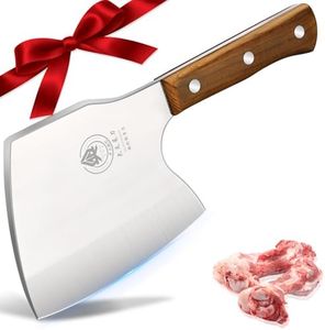 Meat Cleaver Heavy Duty Butcher - Axe Bone Knife 6 Inch,Bone Knife for Meat Cutting Axe Bone Chopper, Stainless Steel Thicken Blade & Wooden Handle, Gift Box for Men