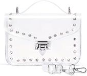 Clear Clutch Purses For Women Small Clear Purse Clear Crossbody Bag Stadium Approved, Silver - Diamond, Durable