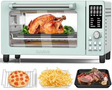 Nuwave Bravo Pro Smart 21QT Toaster Oven Air Fryer Combo, Convection Oven Countertop, 12 functions all in 1, with even & quick crisp technology, 50-450°F, 1800W, Mint Green