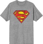 Bioworld Superman Logo Men's Heather Gray Crew Neck Short Sleeve Tee-XL