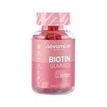 Biotin Gummies - 10,000 mcg - 60-Day Supply - Hair Vitamins –- Vegan - Chewable Hair Vitamins – Anti Hair Loss and Thinning Supplement – Hair Gummies for Hair Growth - Made by Novomins