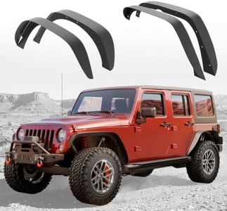 DAKROVA 4-Piece Front and Rear Steel Fender Flares Combo Compatible with 2007-2018 Jeep Wrangler JK JKU Unlimited (2/4 Doors), Heavy Duty Flat Plate Off-Road Wheel Fenders Kit