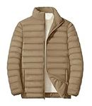 MAGNIVIT Mens Jackets Khaki Jackets Puffer Warm Coat Causal Down Jackets Mens Water-Resistant Outerwear Lightweight Jackets