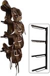 SteelChimp Saddle Rack Wall Mount - Equestrian 4-Tier Heavy Duty | Western and English Saddle Rack | Holds Tack, Pad, Accessories etc. for Horses | USA Designed