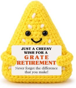 Hweijm Crochet Cheese Retirement Positive Support Gift Coworker Friend Boss Teacher Farewell Going Away Appreciation Day Thank You Office Inspiration Cheer Up Small Thinking of You Present