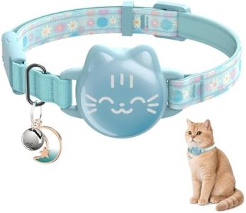 AirTag Cat Collar Breakaway, Reflective Cat Collar Compatible with Apple AirTag 1st & 2nd Gen, Hidden Holder with Bell, Lightweight Water-Resistant Strap for Cats, AirTag Not Included