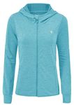 JHMORP Women's UV Zip Up Hoodie Lightweight Long Sleeve UPF 50+ Sun Protection Outdoor Hiking Running Jacket (Sky Blue,CA L)