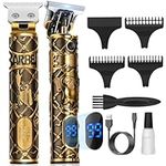 YiLFo Hair Clippers Beard Trimmer Men, Precision Detailer Trimmer for Men Cordless with LED Screen, Pro T-Blade Outliner Shavers, Vintage Grooming Haircut Kit, Rechargeable Razor for Barber & Home