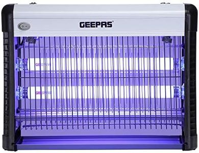 Geepas Fly and Insect Killer | Powerful Fly Zapper 20W UV Light | Electric Indoor Bug Zapper Insect Killer Fly Trapper Fly Swatter | Zap Kill Catch Trap Flying Insects Mosquito Wasp, 80 Feet