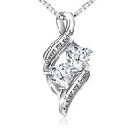 925 Sterling Silver Heart Necklace for Sister Women Engraved "Always My Sister, Forever My Friend", Forever Love Pendant Necklaces with Sparkling Cubic Zirconia (Sister)