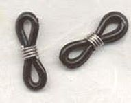 Silver Plated Black Opaque Adjustable Coil Eyeglass Findings