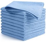 AIDEA Microfibre Cloth 10 Pack,Lint Free Reusable Cleaning Cloths,Highly Absorbent Streak Free Washable Cleaning Towels Rags Dish Cloth for House,Kitchen,Car,Motorbike,Windows 30 X 30 CM,Blue