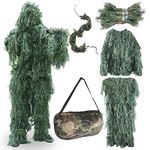 FUNPENY Ghillie Suits for Men, Outdoor Camo Hunting Ghillie Suit Costume Clothings