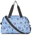 Disney Tote Duffel Bag Mickey Mouse Friends All Over Print Weekender Travel, Stitch Blue