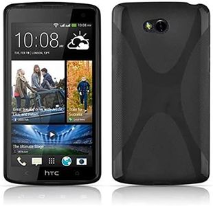 Cadorabo Funda para HTC Desire 600 en ÓXIDO Negro - Cubierta Proteccíon de Silicona TPU Delgada e Flexible con Antichoque - Gel Case Cover Carcasa Ligera
