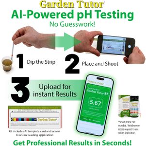 Garden Tutor Soil pH Test Kit – 100 Strips, 3.5-9 pH Range
