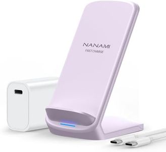 NANAMI Fast Wireless Charger, 10W Max Wireless Charging Stand with PD20W Adapter Charger Compatible for iPhone 17/17 Air/17 Pro/17 Pro Max/16/15/14/13/12,Samsung Galaxy S26/S25/S24/S23/S22/S21/Note 20
