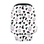 Wanyint White Cow Animal Print Infant Car Seat Cover Cute Carseat Canopy,Baby Breastfeeding Stroller High Chair Shopping Cart Cover