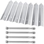 MOASKER Stainless Steel Heat Plates and Grill Burners Set for Napoleon Rogue Series, Prestige 500 Propane Grills, 7-Pack Sear Plates Flavorizer Bar & 4-Pack Burner Tube BBQ Replacement Part Kit