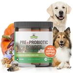 Probiotics for Dogs - 5 Billion CFU's, Digestive Enzymes, Prebiotics - Dog Allergies, Diarrhea, Bad Dog Breath, Constipation, Gas, Yeast, Hot Spots - Powder Supplement - 120 Grams - Strawfield Pets