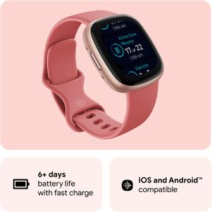 Fitbit Versa 4 Smartwatch – Pink Sand Fitness Tracker