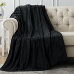 Utopia Bedding Fleece Blanket Throw Size Black (50x60 Inches) Ultra Soft Plush Microfiber Bed Blanket, Lightweight Warm Cozy Blanket for Bed & Couch, All Season Gift for Men & Women, Couverture Douce