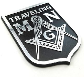 Mason Traveling Man Black Chrome Masonic Plastic car auto Emblem Decal Sticker ManBC