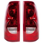 Tail Light Compatible With 2003 2004 2005 2006 Chevy Silverado 1500 2500 3500 Driver and Passenger Side Rear Light Brake Lamps - Bulb and Harness Included